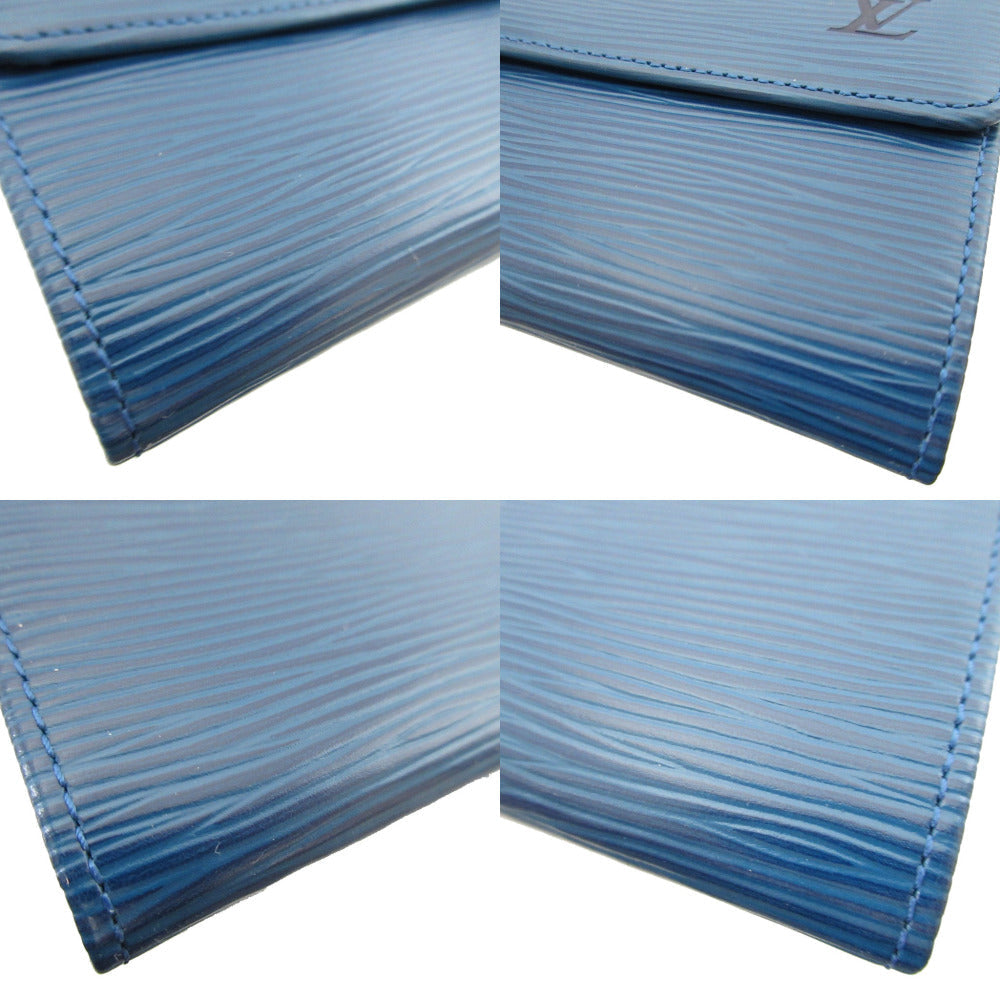 LOUIS VUITTON Long Wallet Purse M63575 Epi Leather blue Two fold Epi Porto Mon Credit unisex(Unisex) Used Authentic