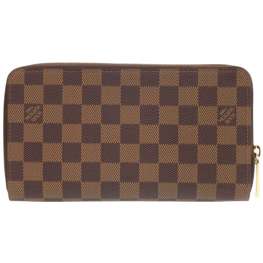 LOUIS VUITTON Long Wallet Purse N60003 Damier canvas Brown Damier Zippy Organizer unisex(Unisex) Used Authentic
