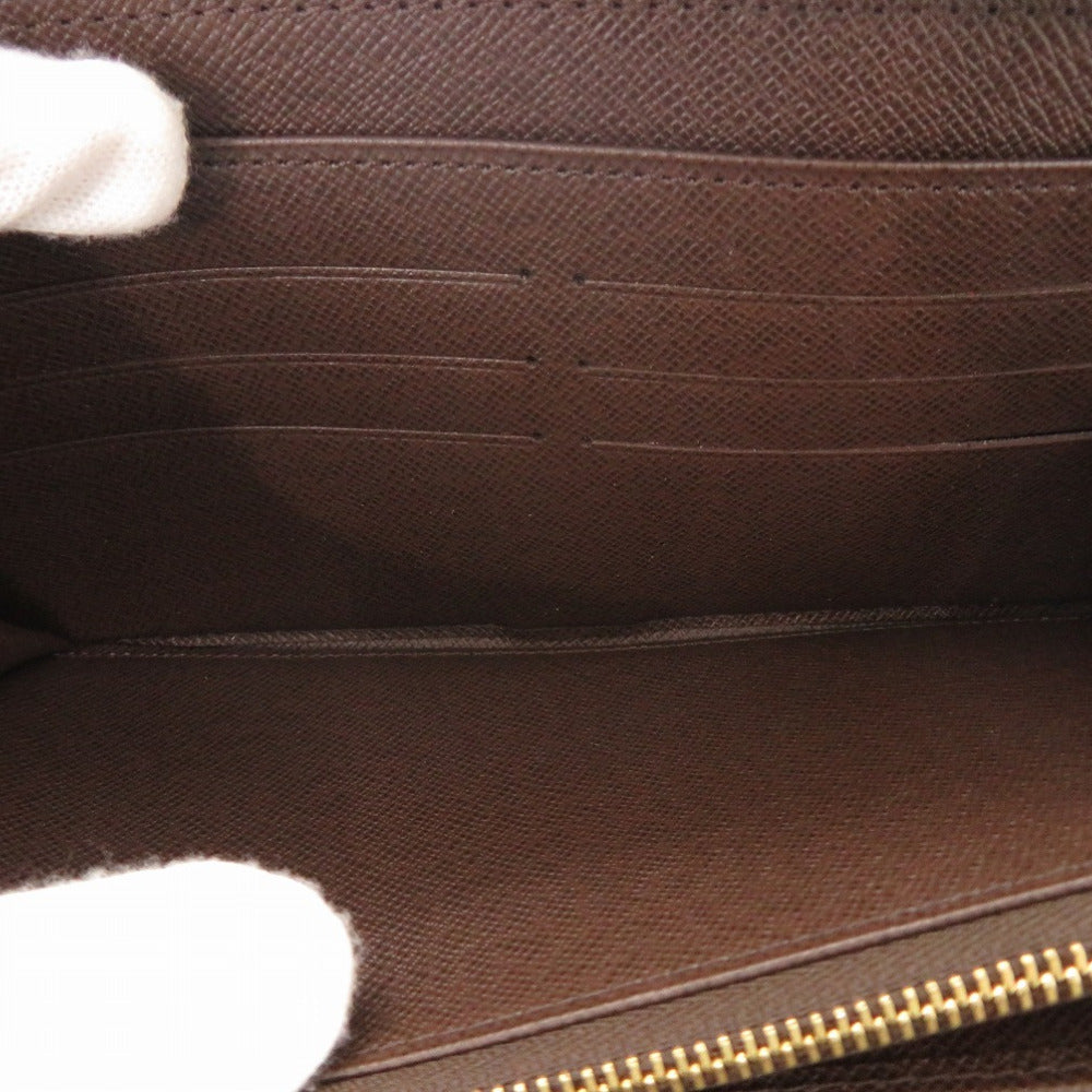 LOUIS VUITTON Long Wallet Purse N60003 Damier canvas Brown Damier Zippy Organizer unisex(Unisex) Used Authentic