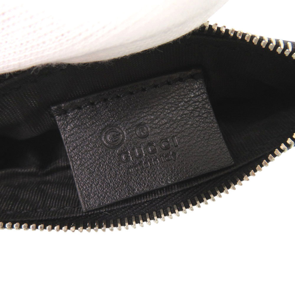 GUCCI Coin case 544476 leather black Micro Guccissima with key ring unisex(Unisex) Used Authentic