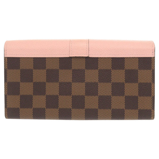 LOUIS VUITTON Long Wallet Purse N64447 Damier canvas Magnolia Damier Portefeuille Clapton Women Used Authentic