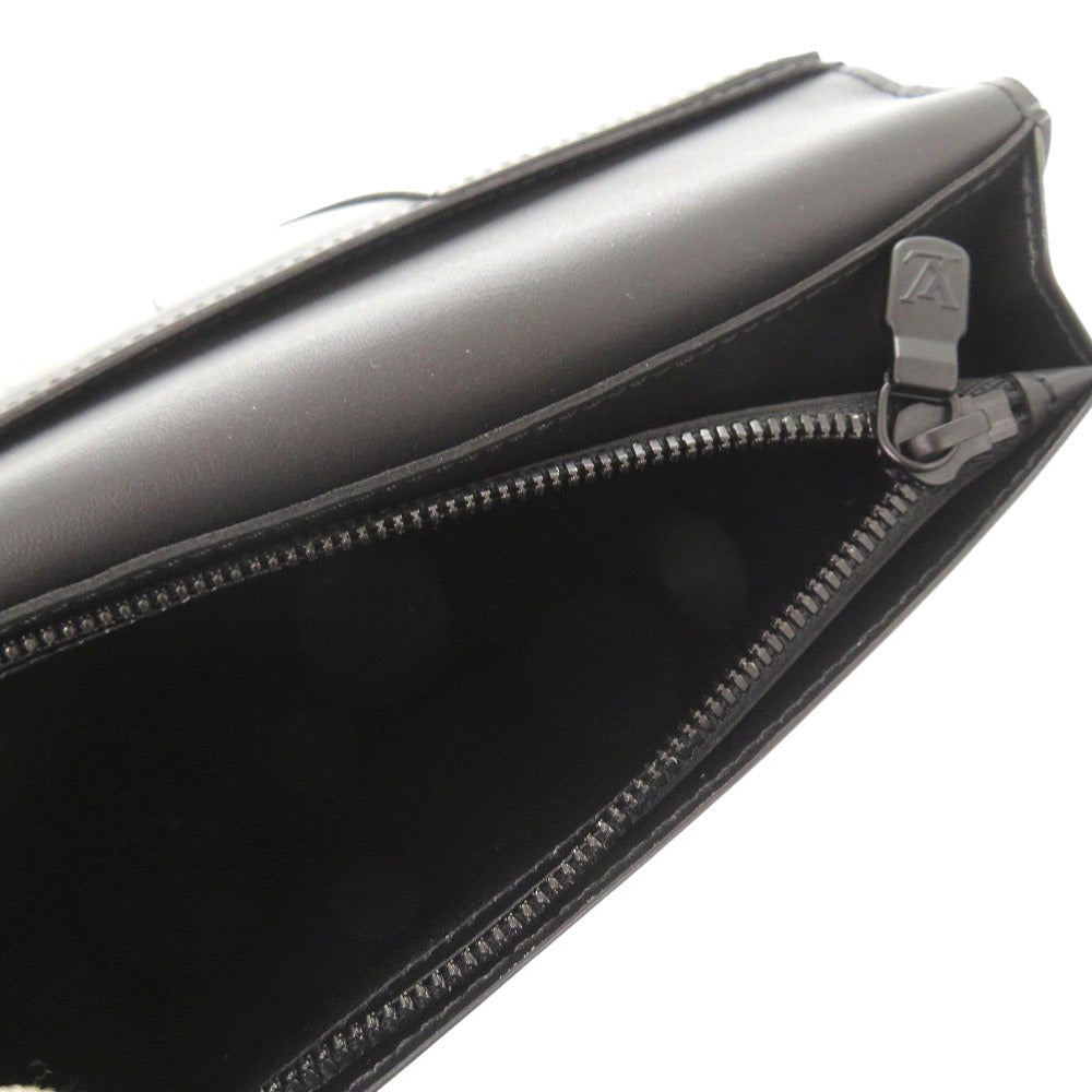 LOUIS VUITTON Long Wallet Purse M62900 leather Noir Monogram shadow Portefeuille Braza mens Used Authentic
