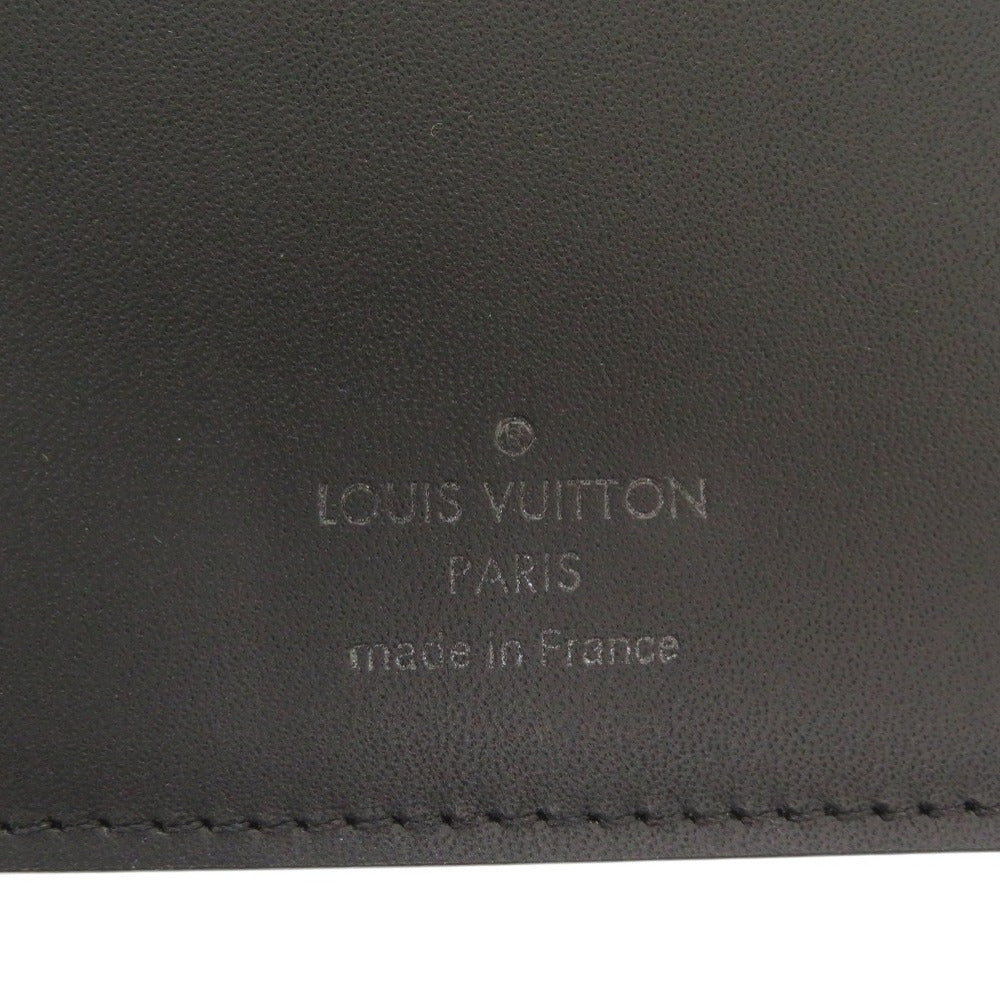 LOUIS VUITTON Long Wallet Purse M62900 leather Noir Monogram shadow Portefeuille Braza mens Used Authentic