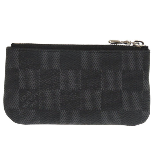 LOUIS VUITTON Coin case N60155 Damier Grafitto Canvas black Damier Graphite Pochette Cre mens Used Authentic