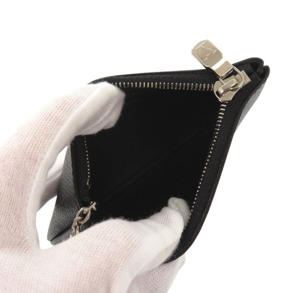 LOUIS VUITTON Coin case N60155 Damier Grafitto Canvas black Damier Graphite Pochette Cre mens Used Authentic