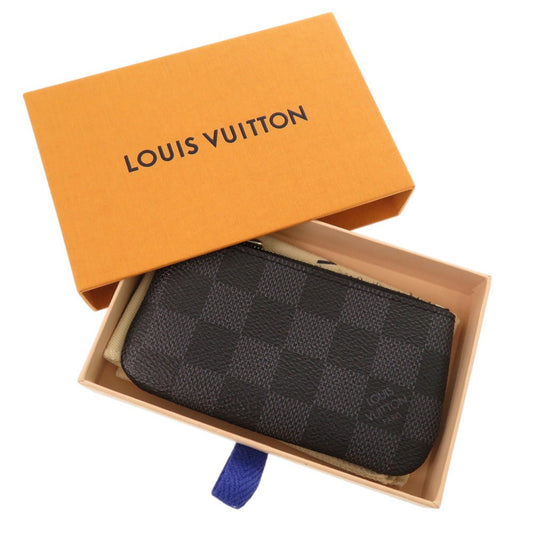 LOUIS VUITTON Coin case N60155 Damier Grafitto Canvas black Damier Graphite Pochette Cre mens Used Authentic