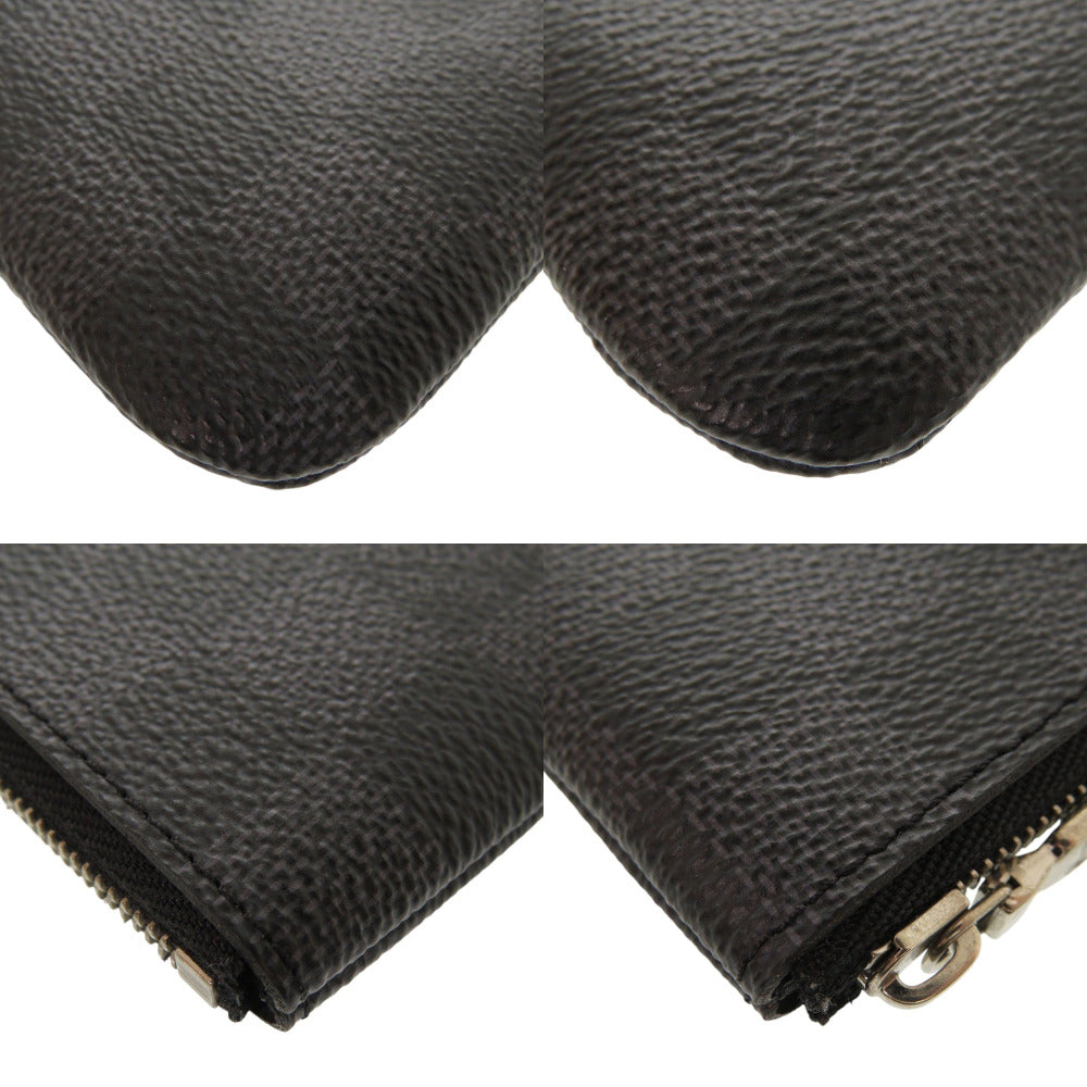 LOUIS VUITTON Coin case N60155 Damier Grafitto Canvas black Damier Graphite Pochette Cre mens Used Authentic