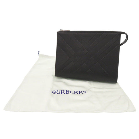 BURBERRY Clutch bag leather black Pouch mens Used Authentic