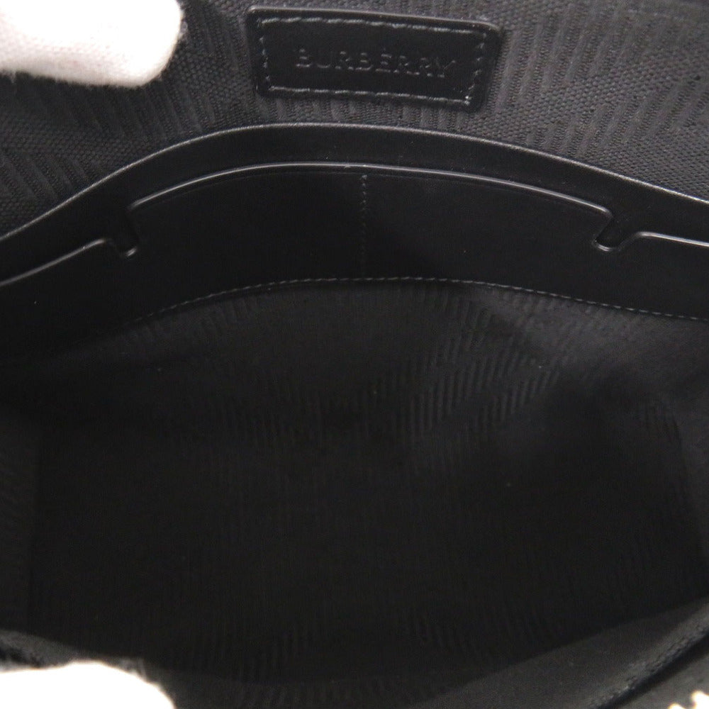 BURBERRY Clutch bag leather black Pouch mens Used Authentic