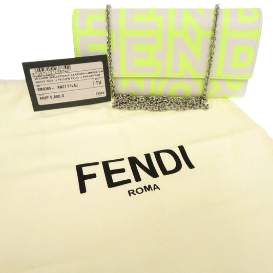 FENDI Long Wallet Purse leather yellow Chain wallet By Marc Jacobs Women Used Authentic