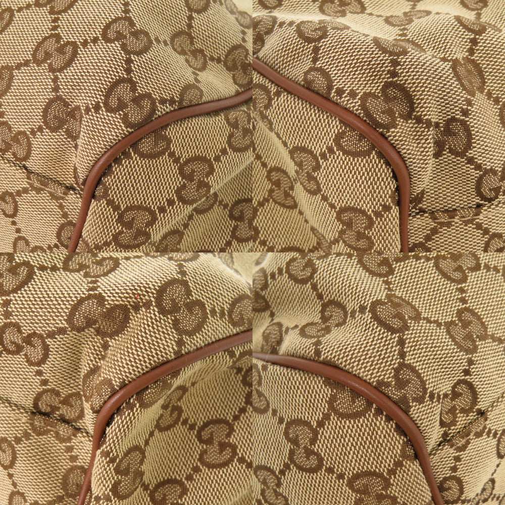 GUCCI Shoulder Bag 223974 GG canvas, leather beige 2WAY Sukey Women Used Authentic