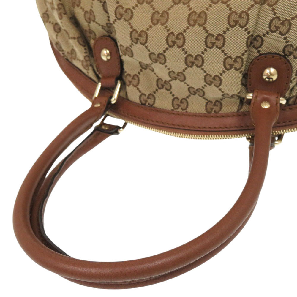 GUCCI Shoulder Bag 223974 GG canvas, leather beige 2WAY Sukey Women Used Authentic