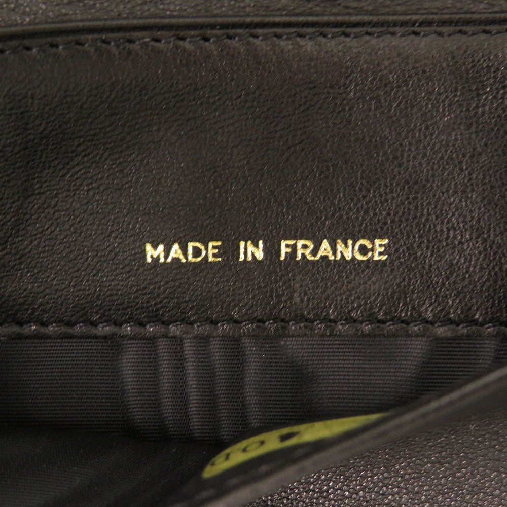 CHANEL Bifold Wallet lambskin black COCO Mark Women Used Authentic