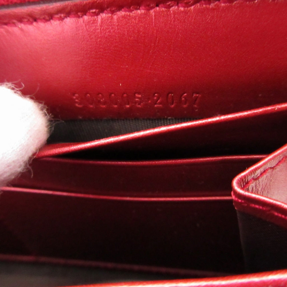 GUCCI Long Wallet Purse 308005 leather Red Heart Interlocking