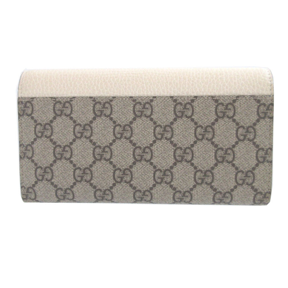 GUCCI Long Wallet Purse 456116 GG canvas, leather beige