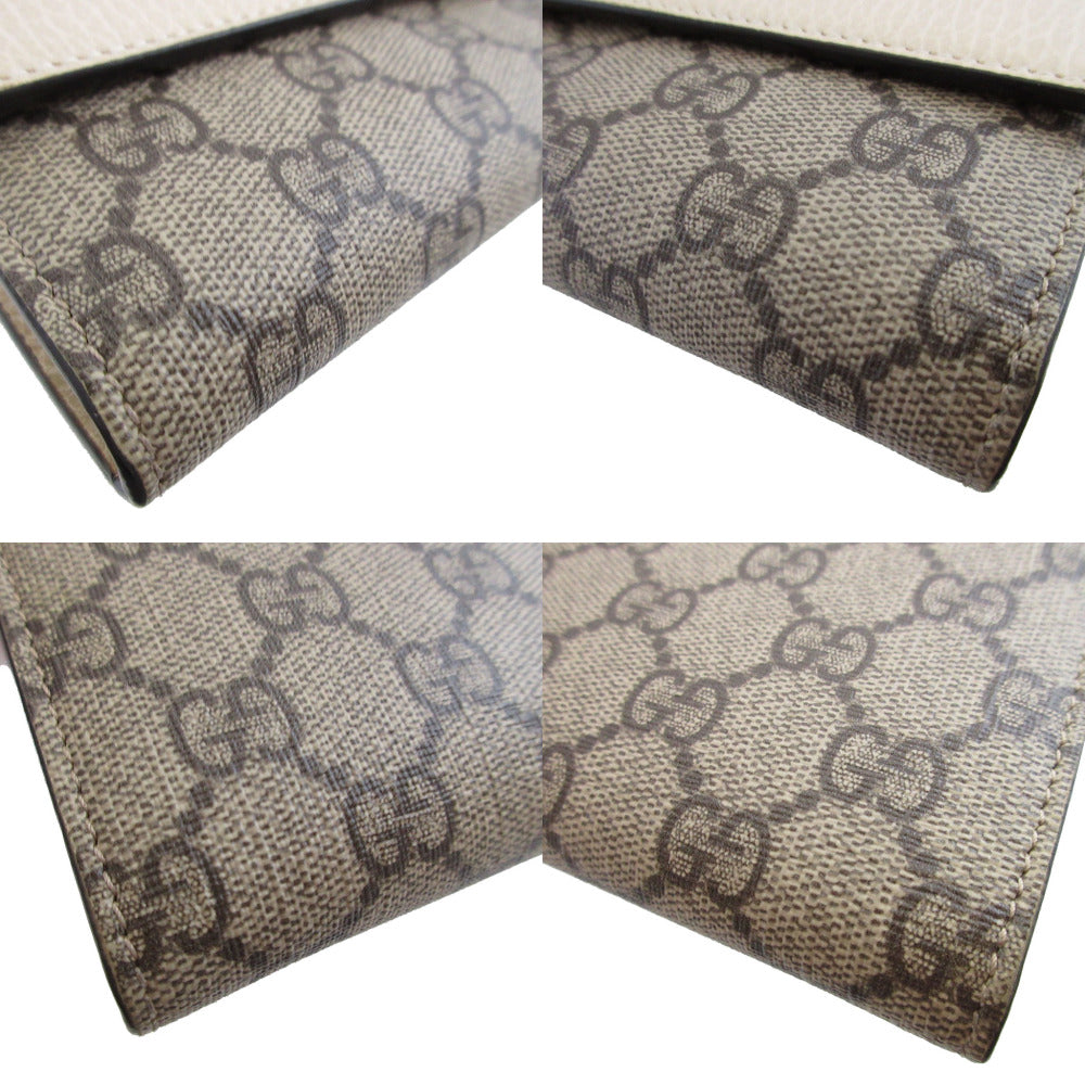 GUCCI Long Wallet Purse 456116 GG canvas, leather beige