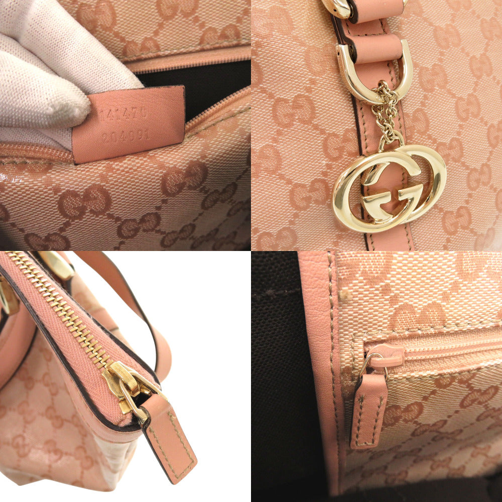 GUCCI Handbag 141470 Coated canvas pink GG crystal Women Used Authentic