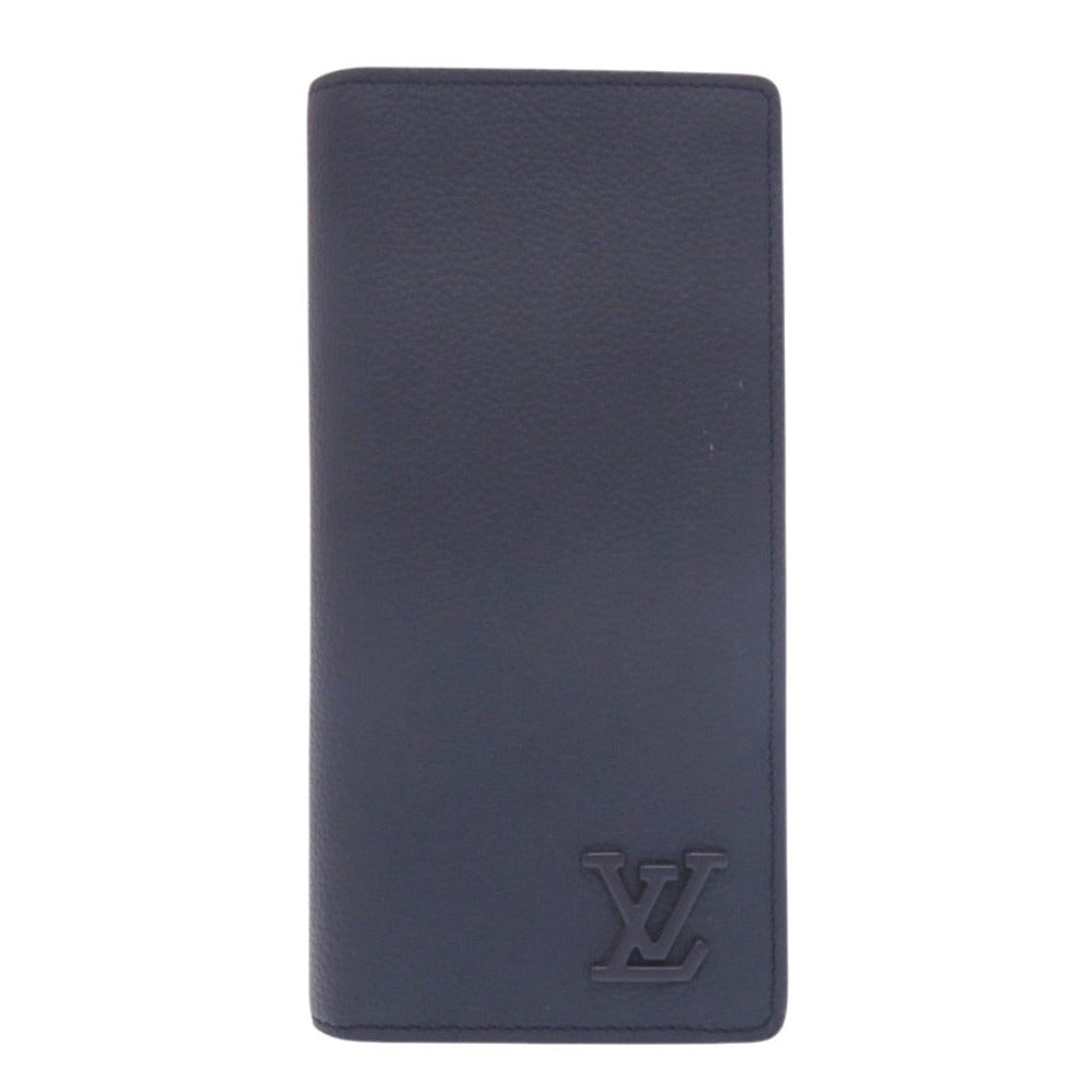 LOUIS VUITTON Long Wallet Purse M81810 Taurillon Clemence Leather Navy Portefeuille Plaza mens Used Authentic