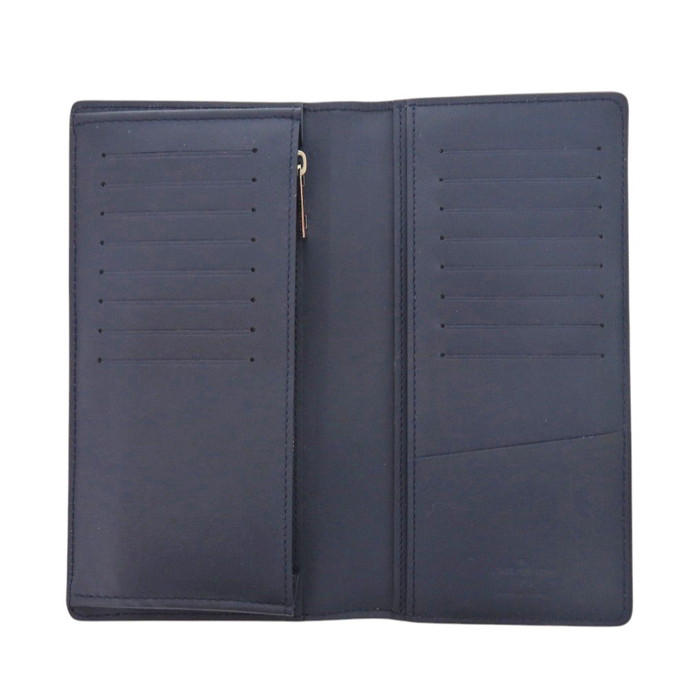 LOUIS VUITTON Long Wallet Purse M81810 Taurillon Clemence Leather Navy Portefeuille Plaza mens Used Authentic