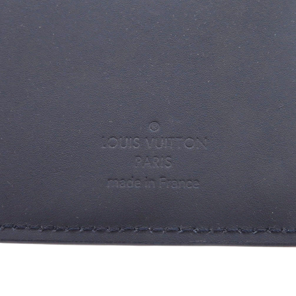LOUIS VUITTON Long Wallet Purse M81810 Taurillon Clemence Leather Navy Portefeuille Plaza mens Used Authentic