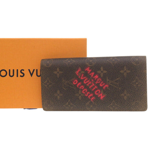 LOUIS VUITTON Long Wallet Purse M11706 Coated canvas Brown Long Wallet Bi-fold Wallet Monogram Dust Portefeuille Brother mens Used Authentic