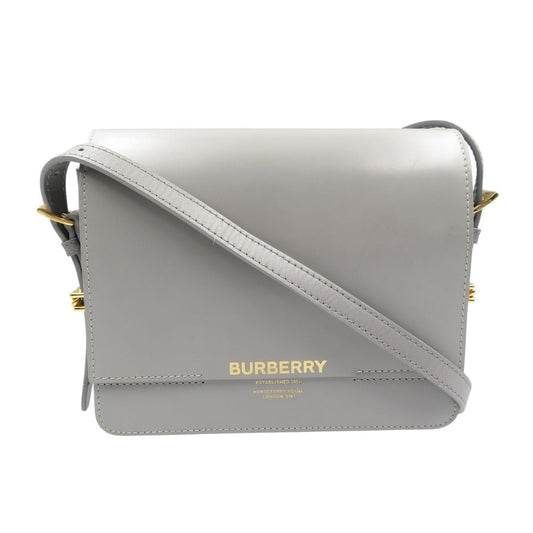 BURBERRY Shoulder Bag leather gray Women Used Authentic