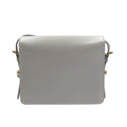 BURBERRY Shoulder Bag leather gray Women Used Authentic