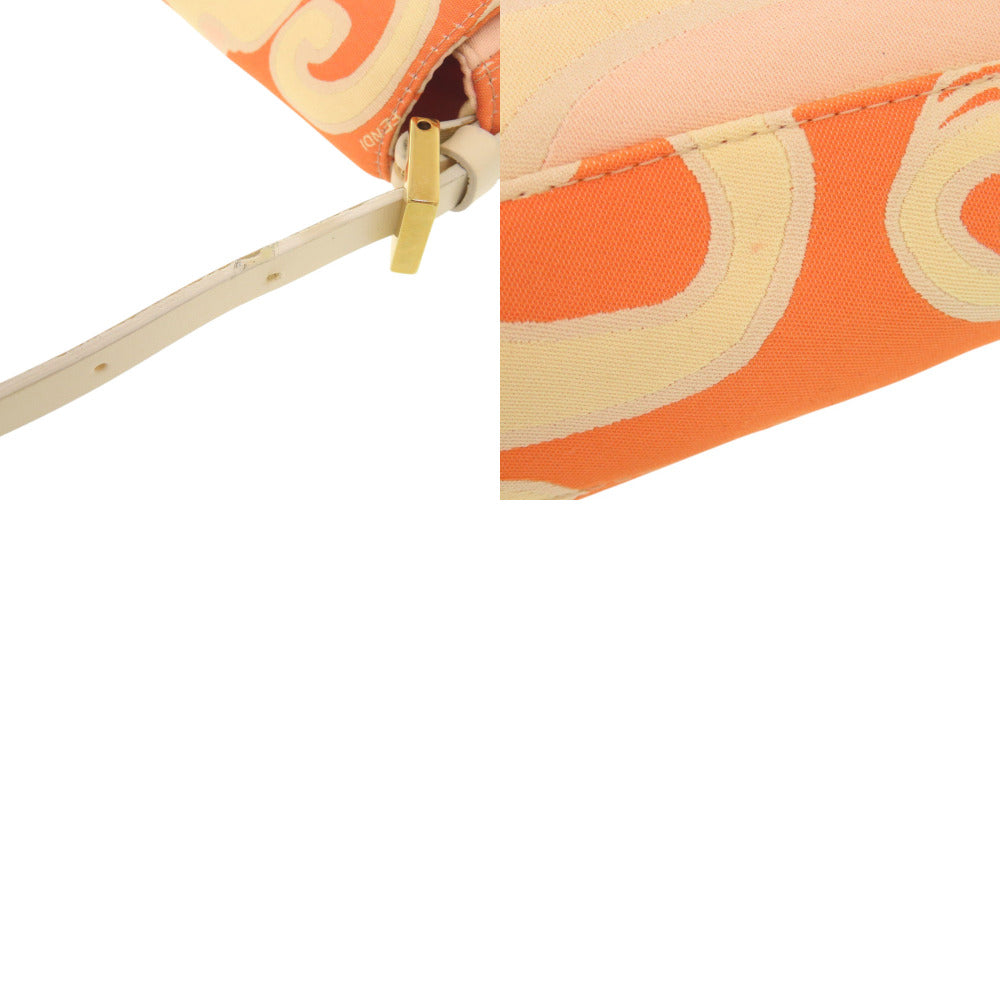 FENDI Shoulder Bag canvas Orange FFMetal