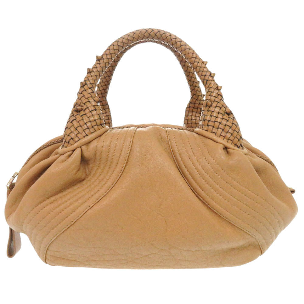 FENDI Handbag leather beige Spy Bag Zucca Pattern