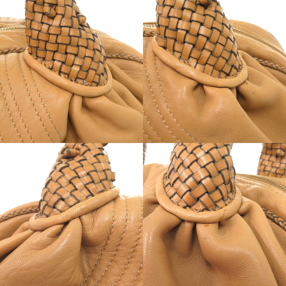 FENDI Handbag leather beige Spy Bag Zucca Pattern