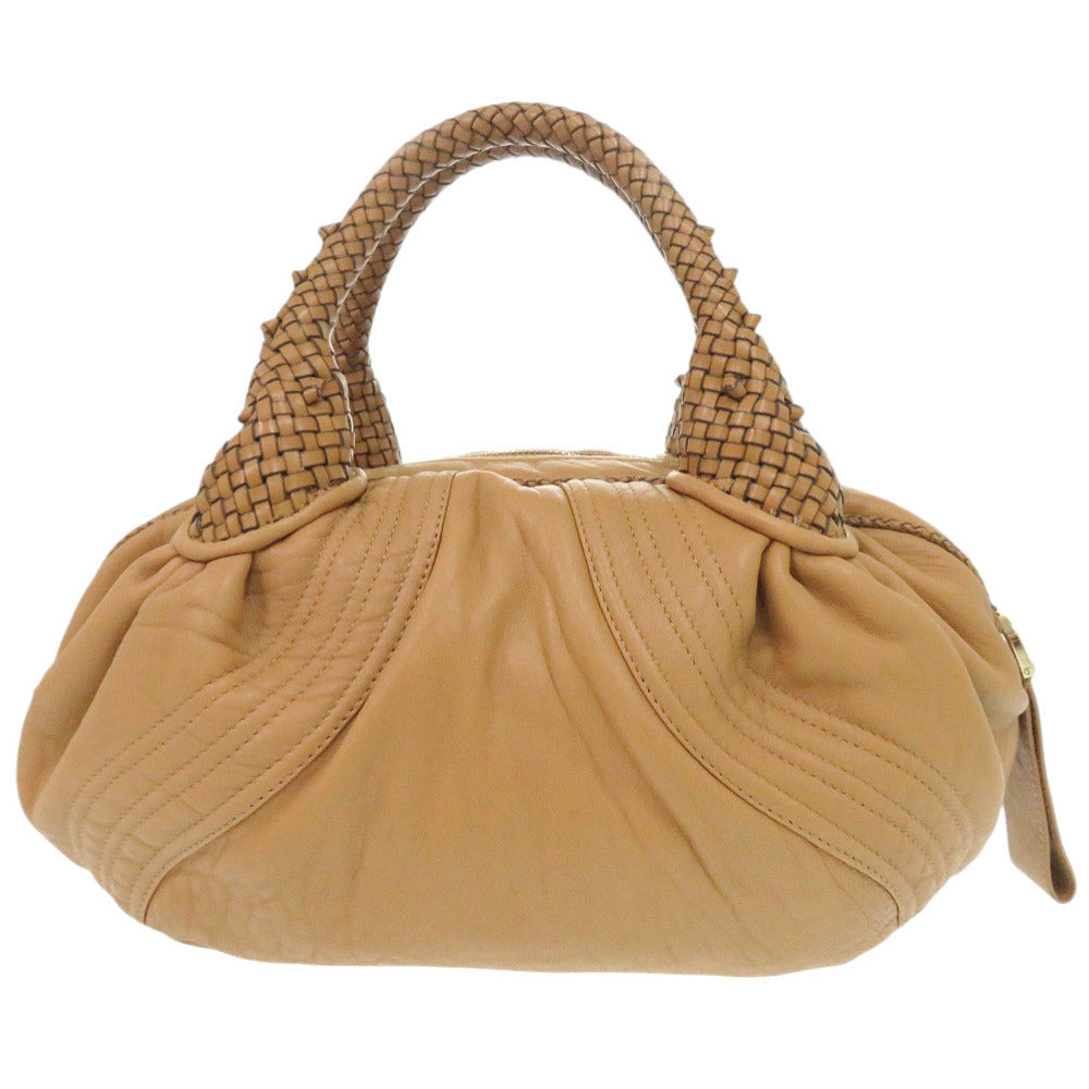 FENDI Handbag leather beige Spy Bag Zucca Pattern