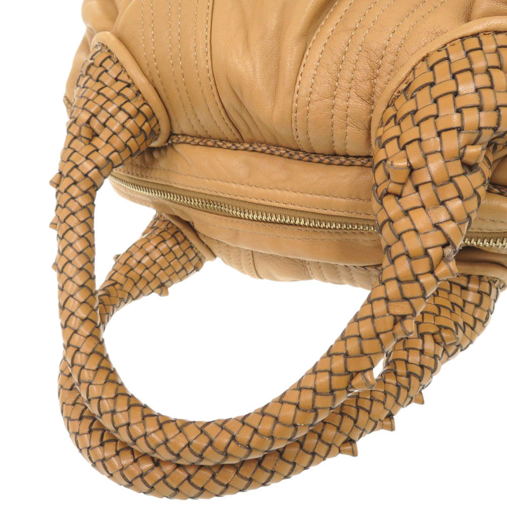 FENDI Handbag leather beige Spy Bag Zucca Pattern