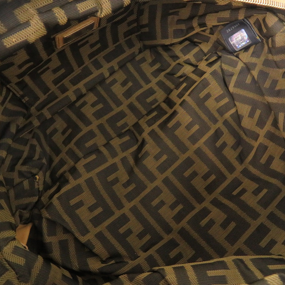 FENDI Handbag leather beige Spy Bag Zucca Pattern