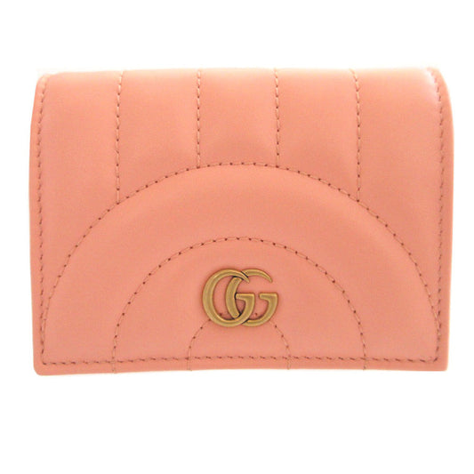 GUCCI Bifold Wallet 466492 leather pink GG Marmont