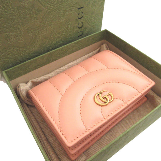 GUCCI Bifold Wallet 466492 leather pink GG Marmont