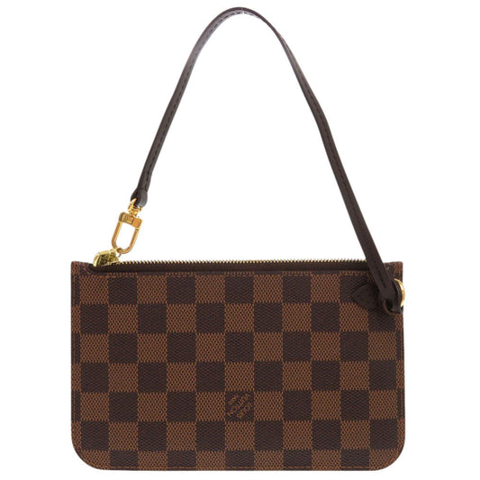 LOUIS VUITTON Pouch Damier canvas Brown Damier Neverfull Pouch for PM Women Used Authentic