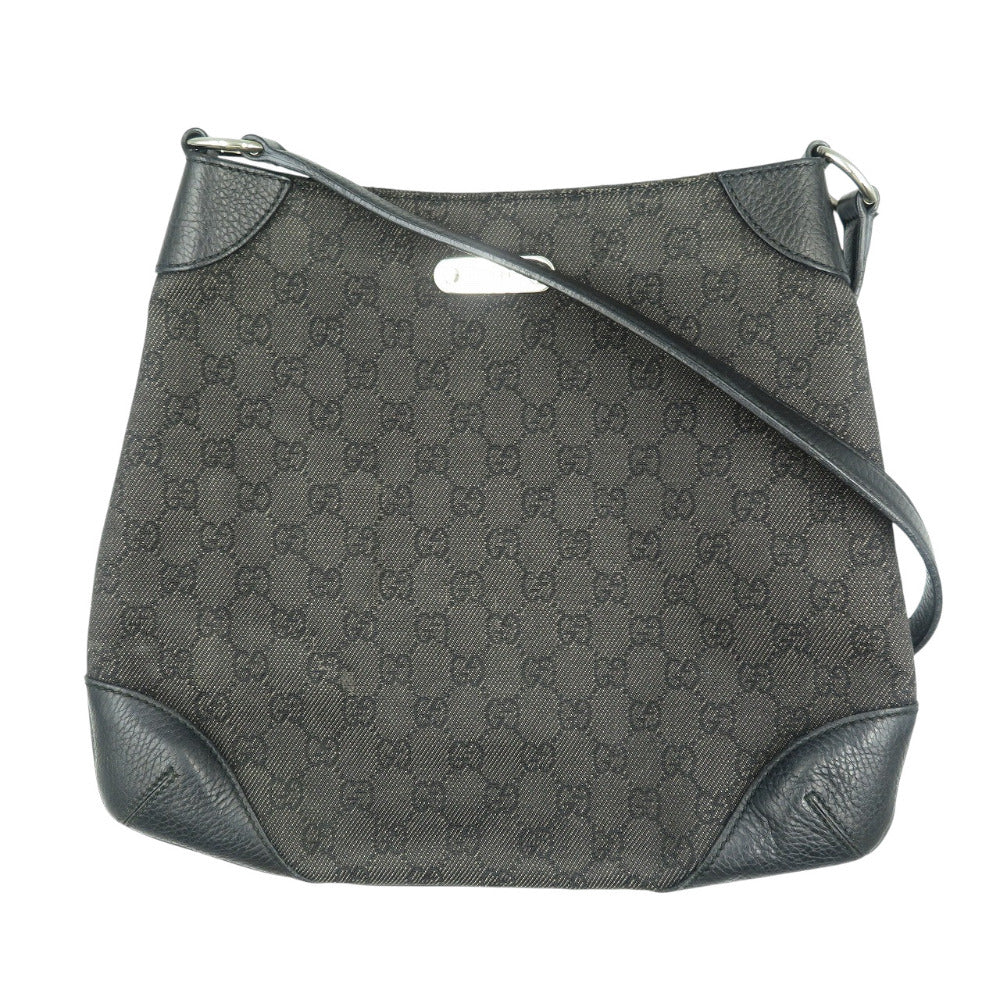 GUCCI Shoulder Bag 196140 GG canvas, leather black