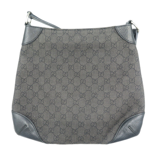 GUCCI Shoulder Bag 196140 GG canvas, leather black