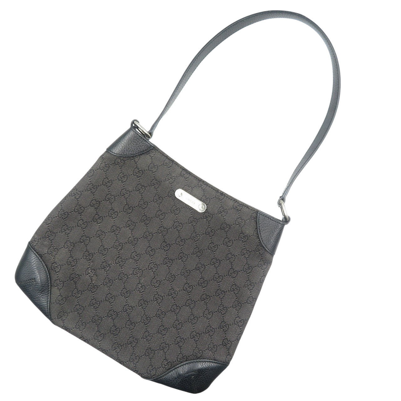 GUCCI Shoulder Bag 196140 GG canvas, leather black