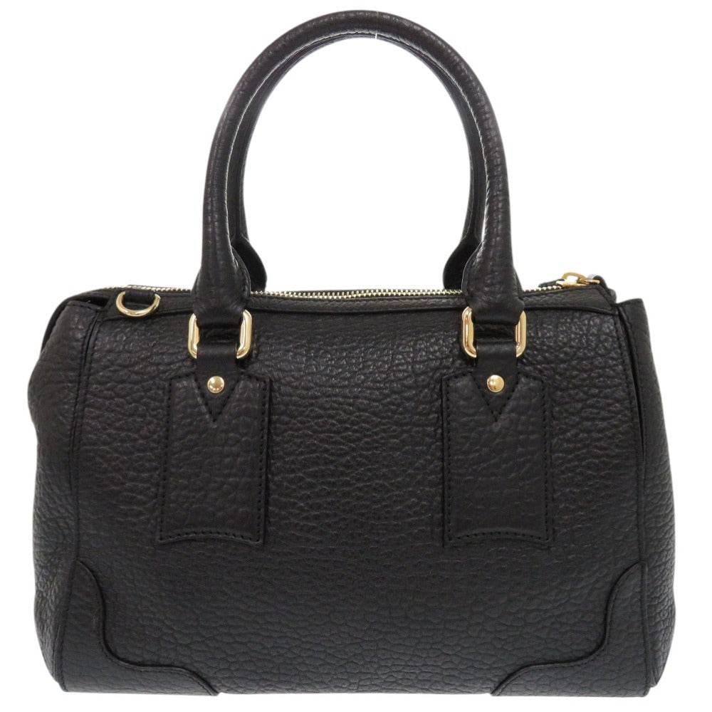 BURBERRY Handbag leather black 2WAY Women Used Authentic