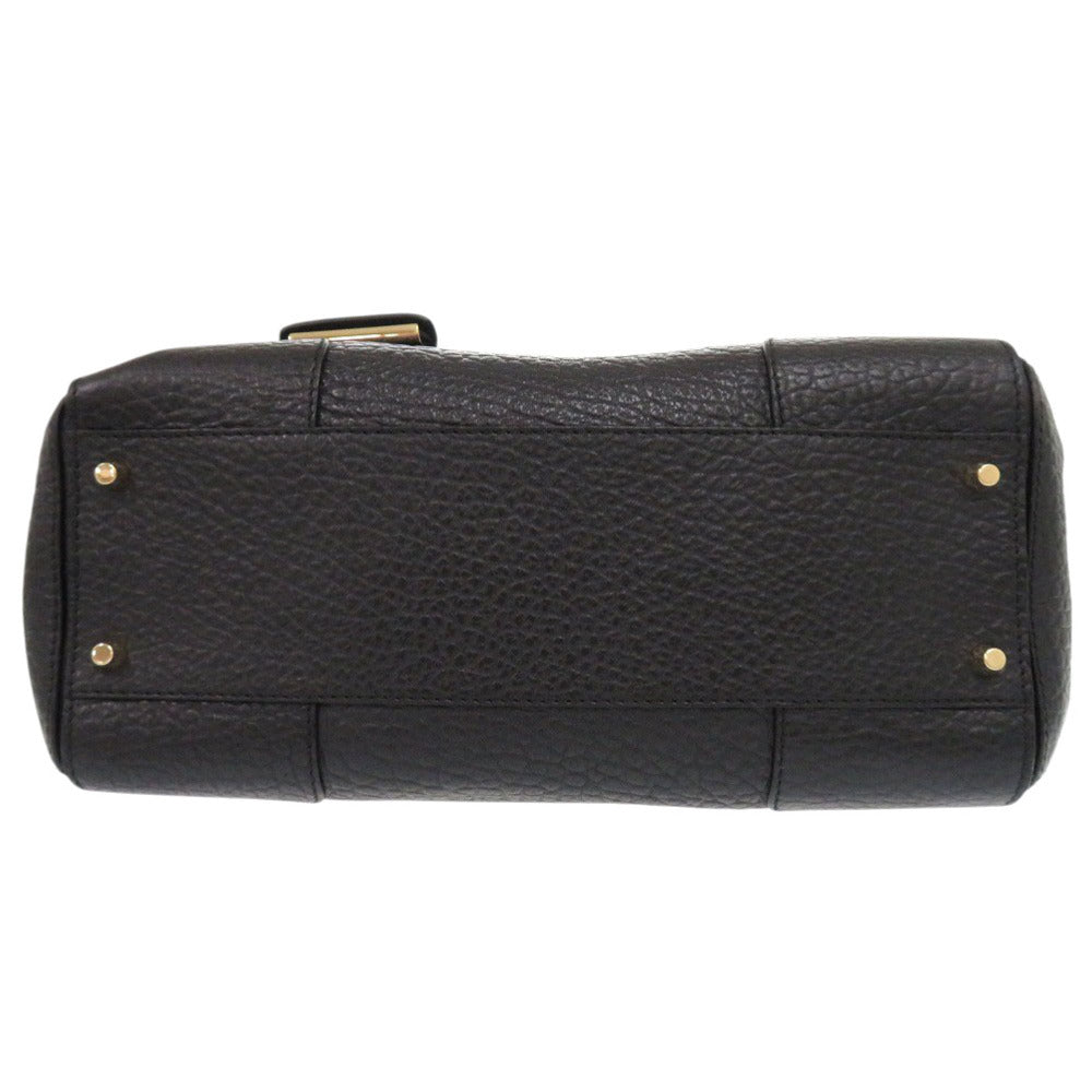 BURBERRY Handbag leather black 2WAY Women Used Authentic