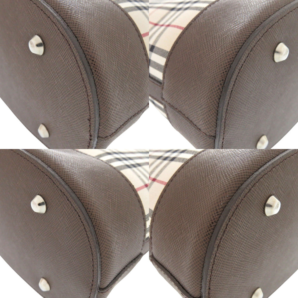 BURBERRY Tote Bag cotton beige Nova Check Women Used Authentic