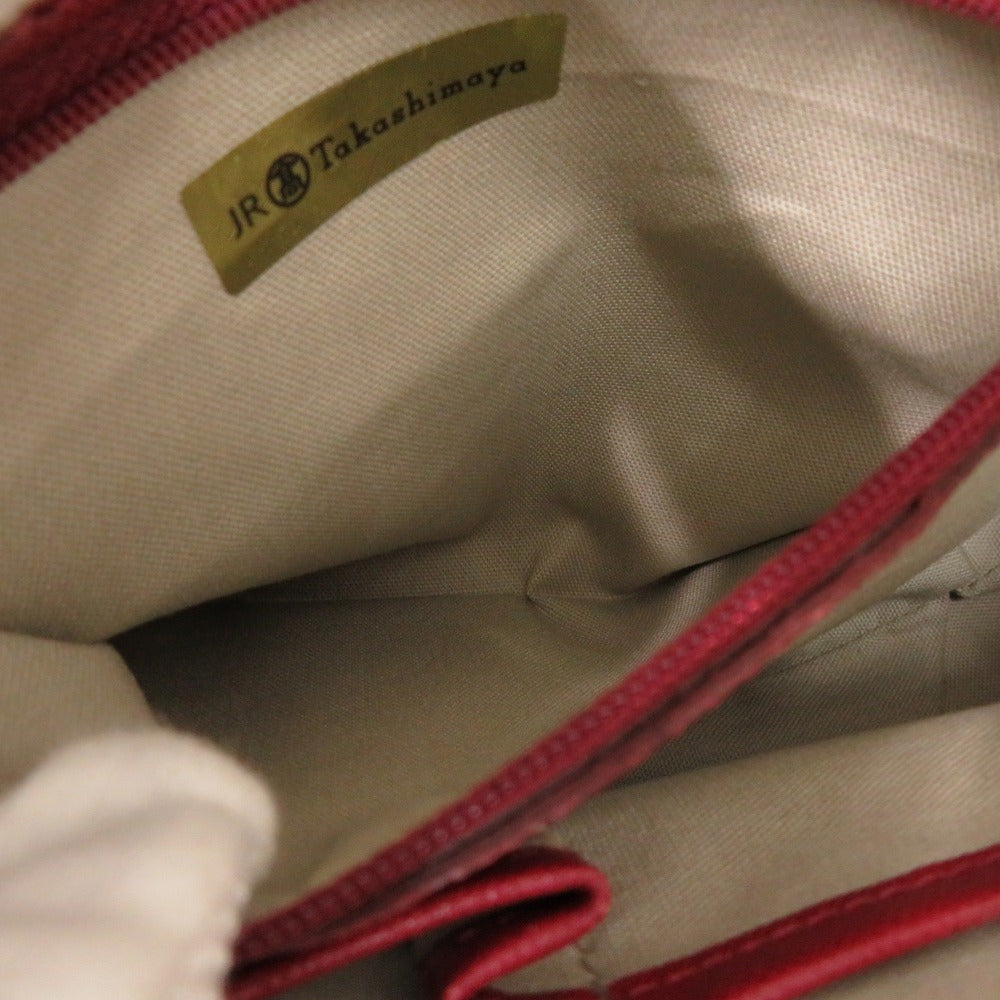 BURBERRY Handbag Leather, Canvas Red Nova Check Women Used Authentic