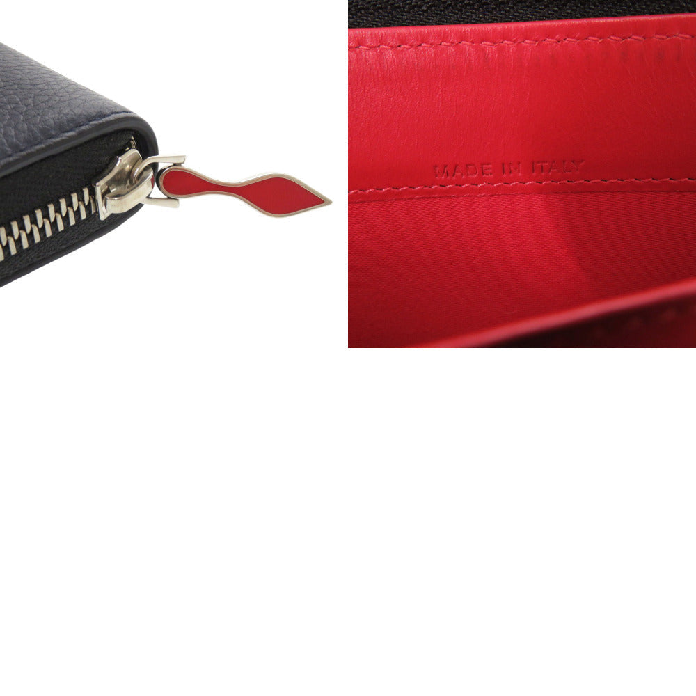 Christian Louboutin Long Wallet Purse leather Navy Flying Heart