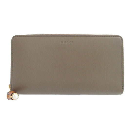 GUCCI Long Wallet Purse 453158 leather beige