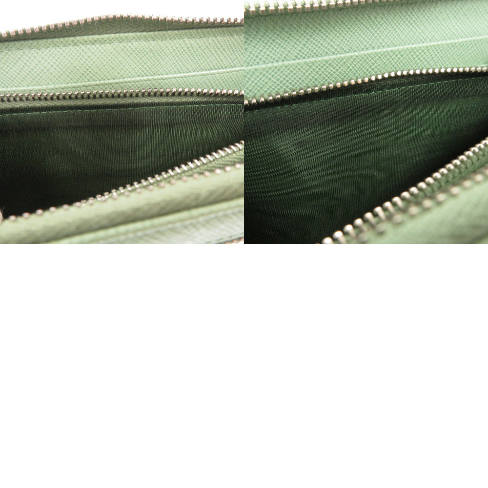 PRADA Long Wallet Purse leather green