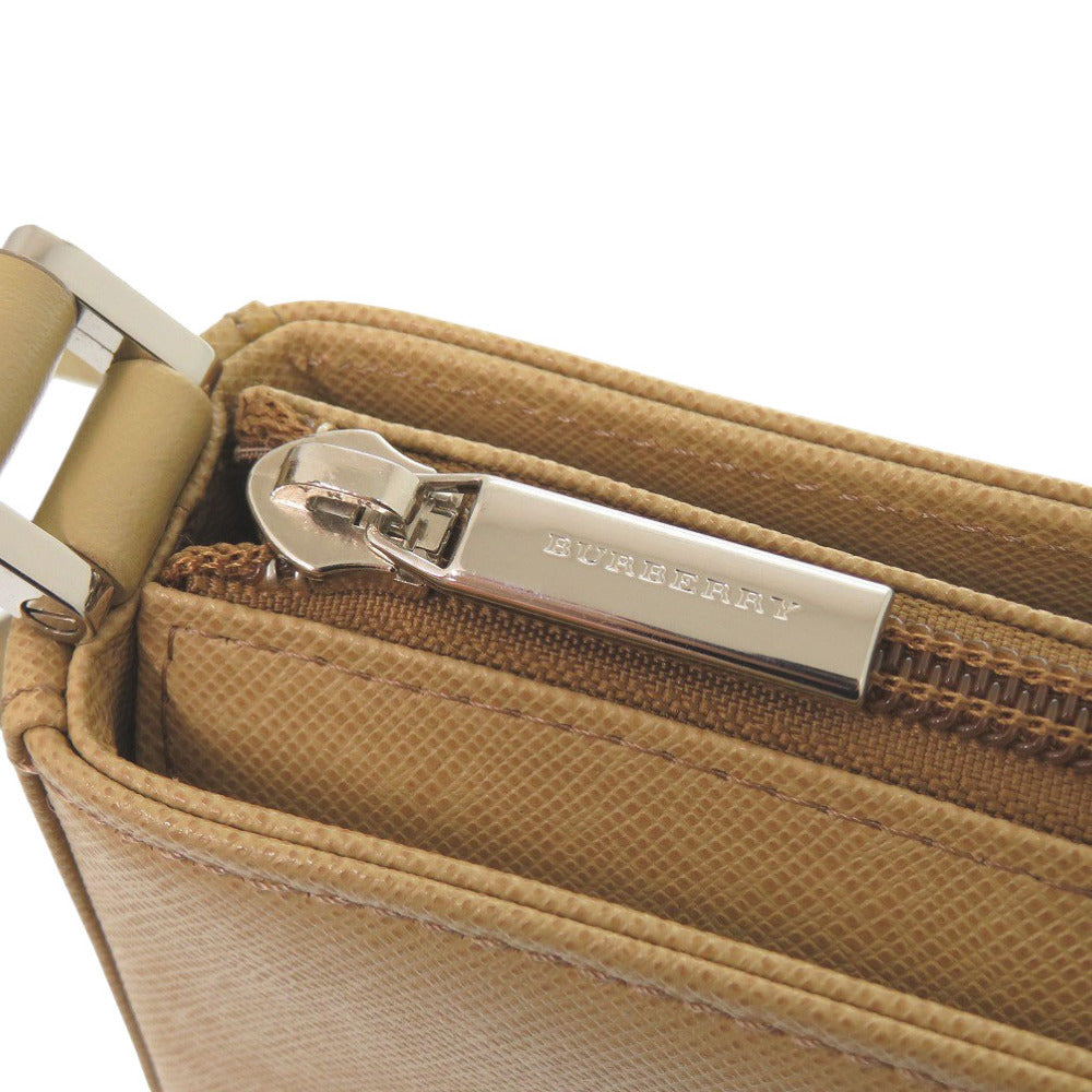 BURBERRY Shoulder Bag leather beige Women Used Authentic