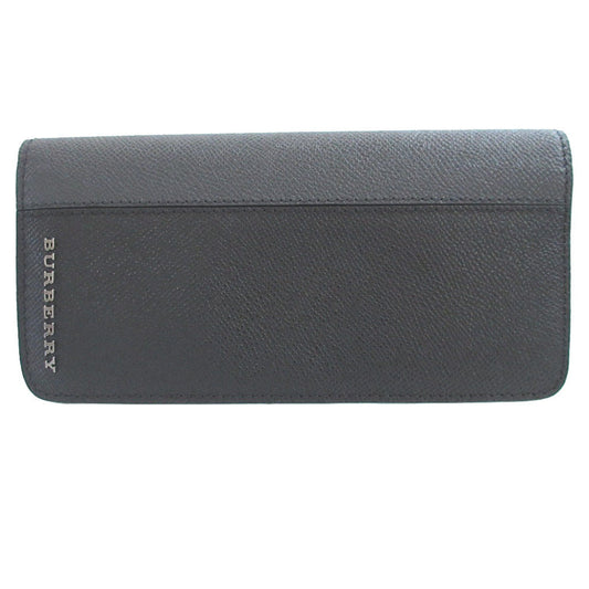 BURBERRY Long Wallet Purse leather black