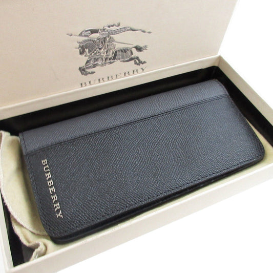 BURBERRY Long Wallet Purse leather black
