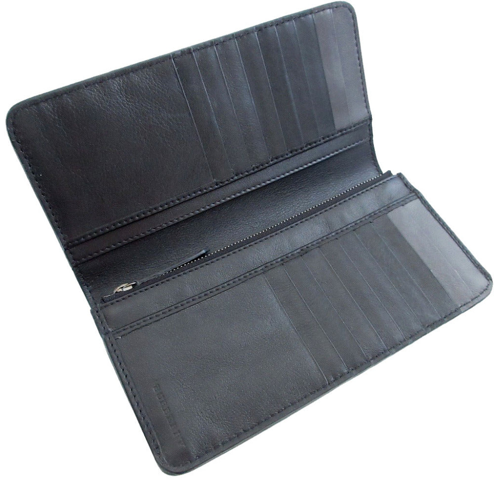 BURBERRY Long Wallet Purse leather black